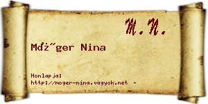 Móger Nina névjegykártya